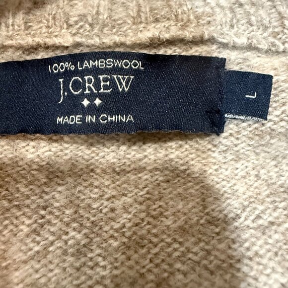 J CREW Men's Rugged Merino Wool Shawl Collar Two Button Pullover Sweater Sz. L - Picture 4 of 10
